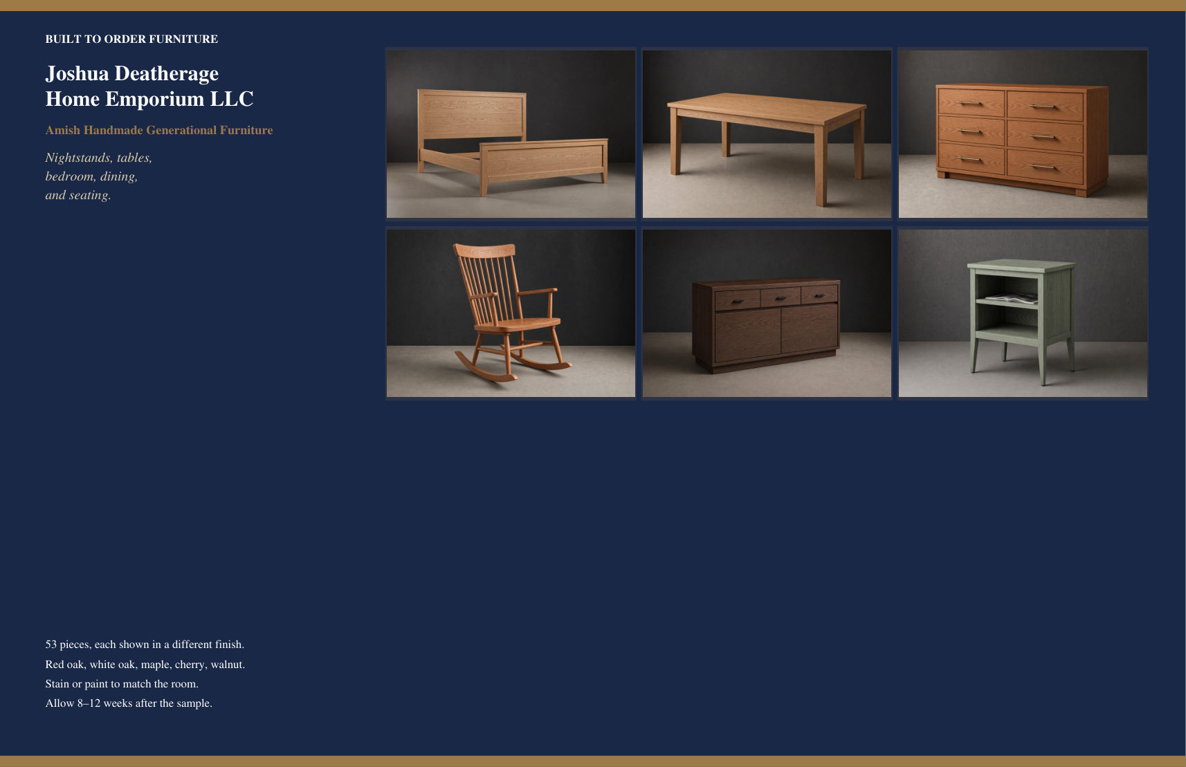Catalog cover: built-to-order furniture